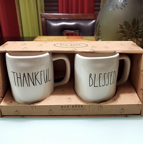 Rae Dunn "Thankful" & "Blessed" Mug Set - Picture 2 of 2